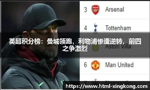 英超积分榜：曼城领跑，利物浦惨遭逆转，前四之争激烈